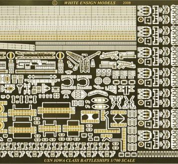 White Ensign Models 1/700-1/720 WW2 Iowa Class Photoetch Enhancement Parts