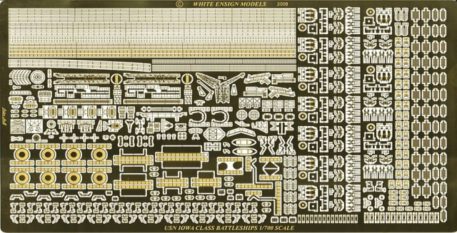 White Ensign Models 1/700-1/720 WW2 Iowa Class Photoetch Enhancement Parts