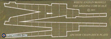 White Ensign Models 1200 USS Arizona Anchor Deck Plates Photoetch Enhancement Parts Anchor chain plate