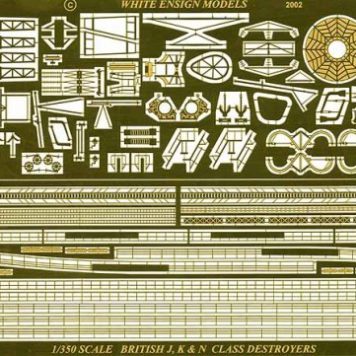 White Ensign Models 1/350 J, K & N Class Destroyer Photoetch Enhancement Parts