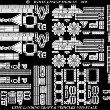 White Ensign Models 1/350 USS Wasp Vehicles & Landing Craft Photoetch Enhancement Parts