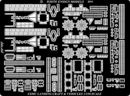 White Ensign Models 1/350 USS Wasp Vehicles & Landing Craft Photoetch Enhancement Parts