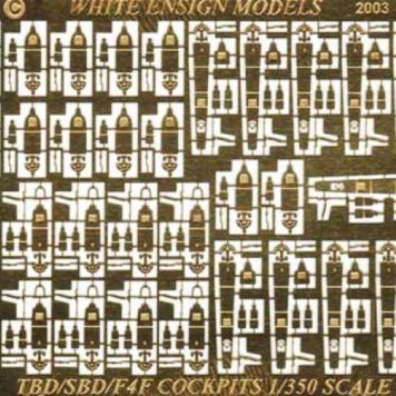 White Ensign Models 1/350 Wildcat, Dauntless & Devastator Cockpit Photoetch Enhancement Parts