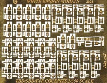 White Ensign Models 1/350 Wildcat, Dauntless & Devastator Cockpit Photoetch Enhancement Parts