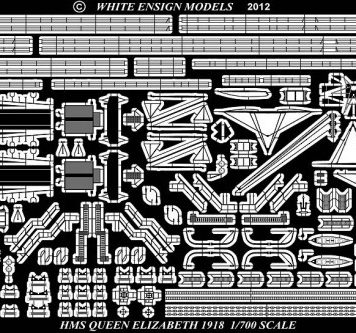 White Ensign Models 1/700 WWI Queen Elizabeth Class Battleship Photoetch Enhancement Parts