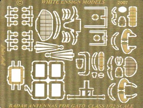 White Ensign Models 1/72 Gato Class Radars & Antennae Photoetch Enhancement Parts