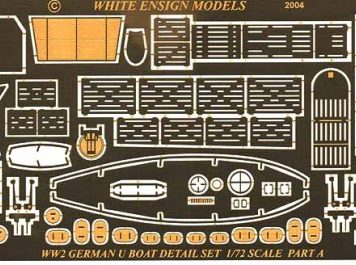 White Ensign Models 1/72 Type VIIC U-Boat Photoetch Enhancement Parts