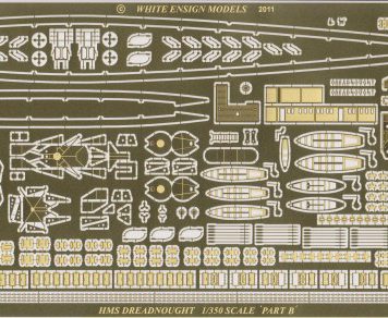White Ensign Models 1350 HMS Dreadnought Photoetch Enhancement Parts