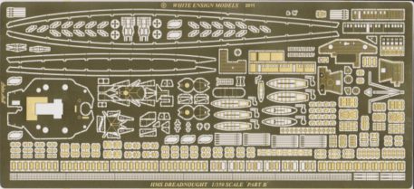 White Ensign Models 1350 HMS Dreadnought Photoetch Enhancement Parts