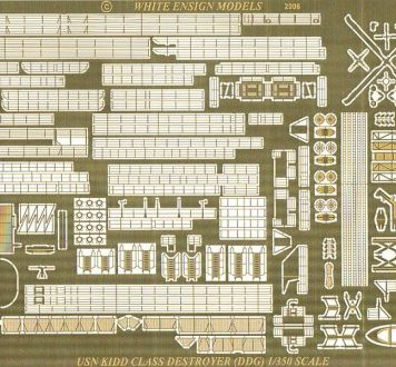 White Ensign Models 1/350 Kidd Class Destroyer Photoetch Enhancement Parts