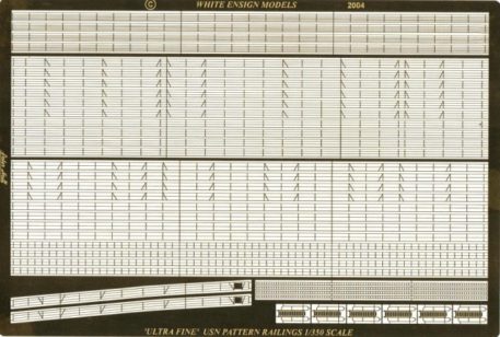 White Ensign Models 1/350 Modern USN Extra Fine Rails Photoetch Enhancement Parts