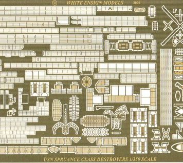 White Ensign Models 1/350 Spruance Class Photoetch Enhancement Parts