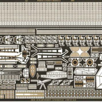 White Ensign Models 1/400 Scharnhorst-Gneisenau Photoetch Enhancement Parts