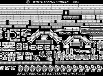 White Ensign Models 1/700 Littorio-Class Battleships Photoetch Enhancement Parts
