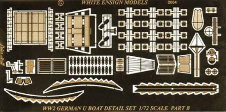 White Ensign Models 1/72 Type VIIC U-Boat Photoetch Enhancement Parts